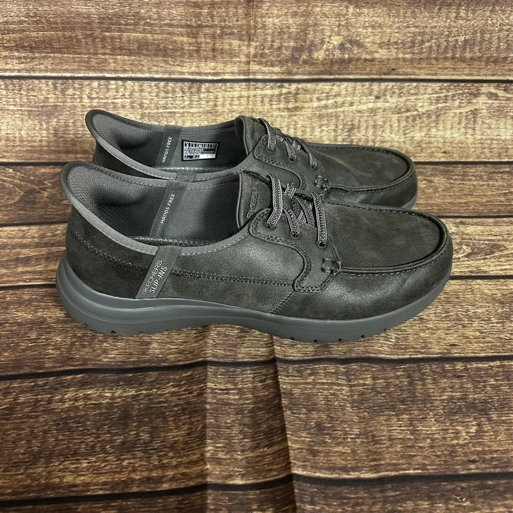 SKECHERS Womens Hands Free On The Go Slip On Boat Shoes Gray Sz 8